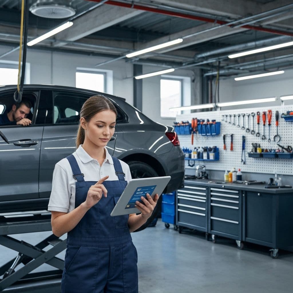 Werkstatt mit digitaler Terminplanung